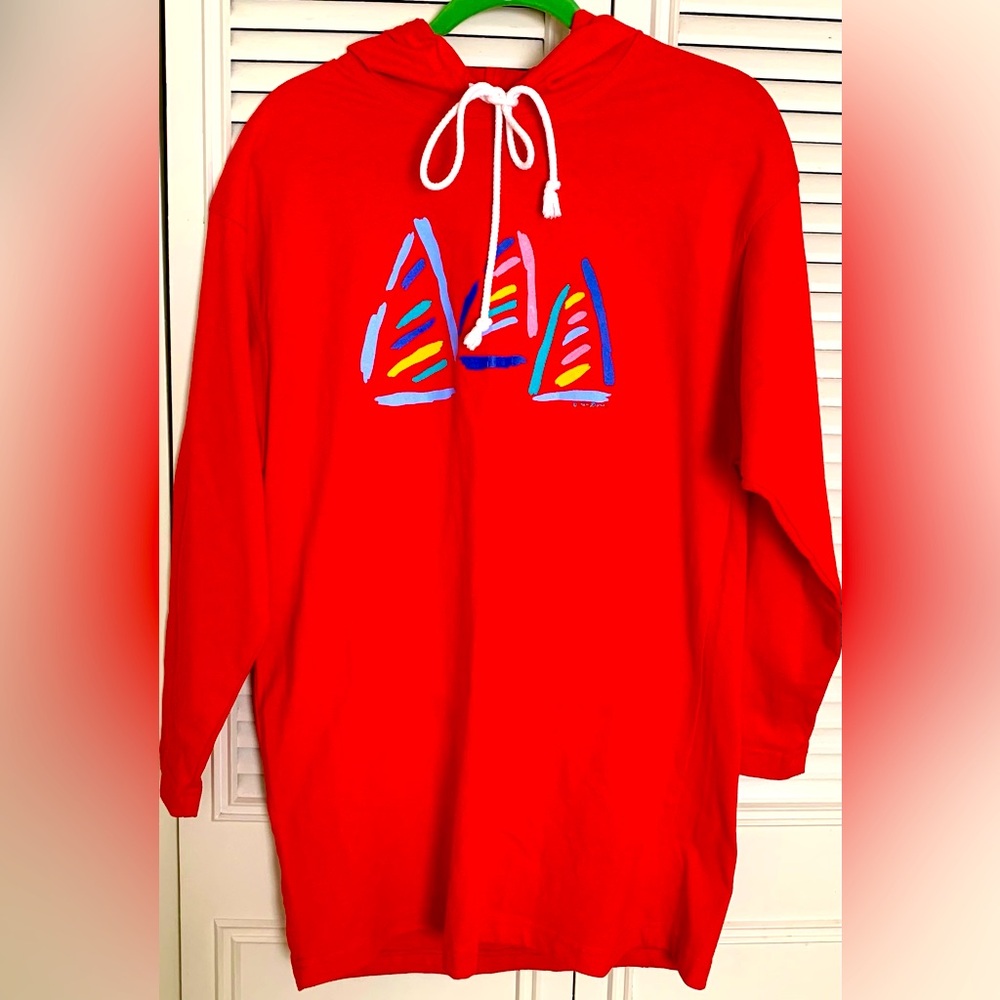 Ken Done Red Hooded Tunic - Size Medium